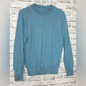 Mens Light Blue  Rew Neck Long Sleeve Sweater Size M - M201